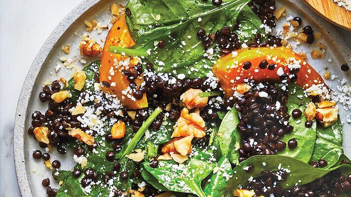 Lentil Salad With Beets and Spinach
